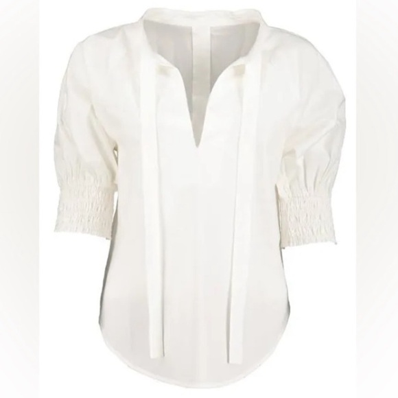 NWT Bishop + Young Bonnes Vacances Harper Smock Top Off white size Small - Picture 10 of 15